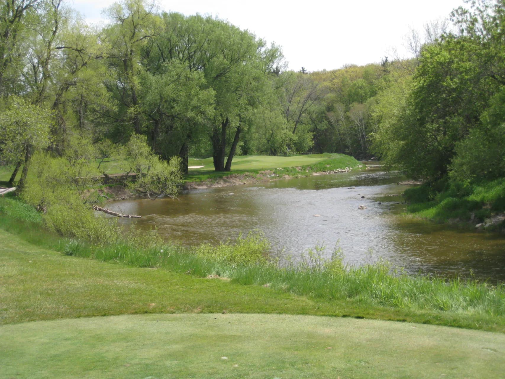 13th tee and river-side green on the River Course at Blackwolf Run, Kohler, Wisconsin (photographed 2008).